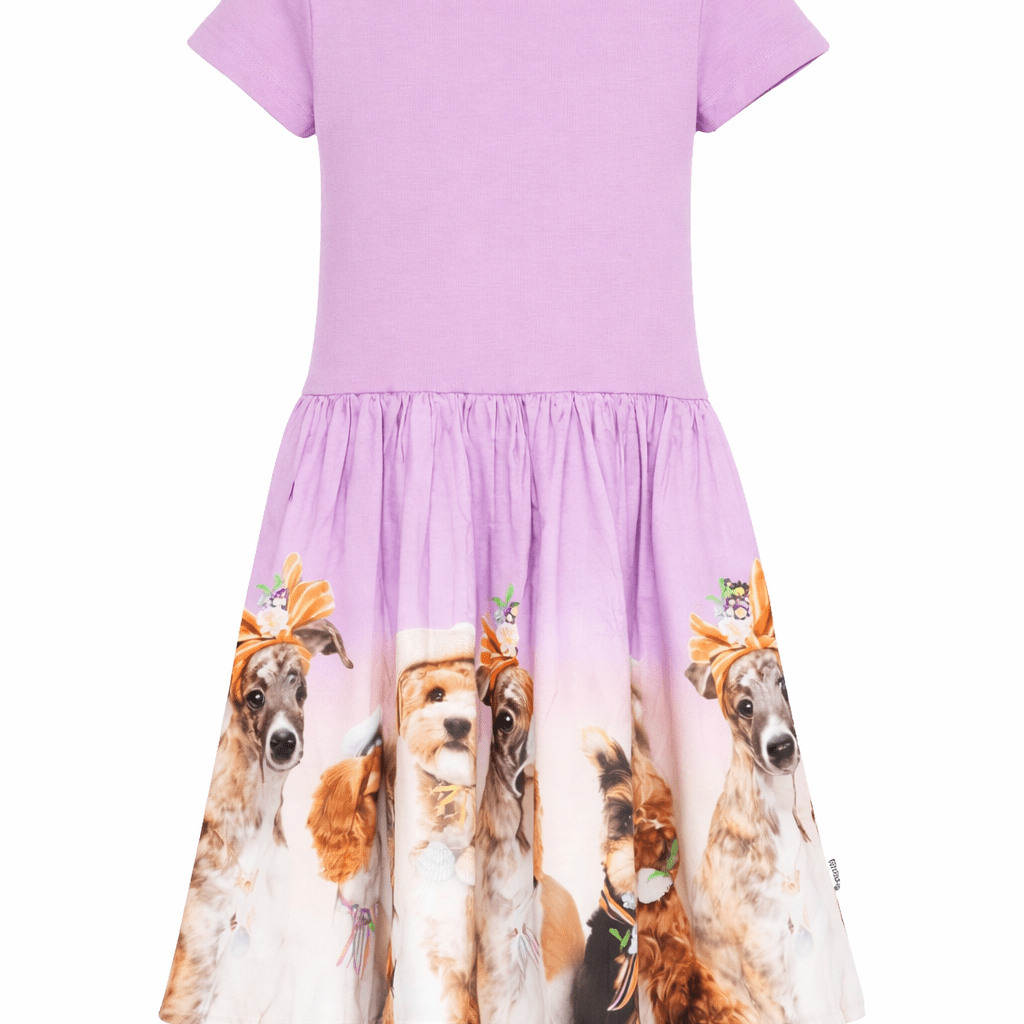 Abito per bambina Molo lilla con stampa grafica all - over - Rubino Kids