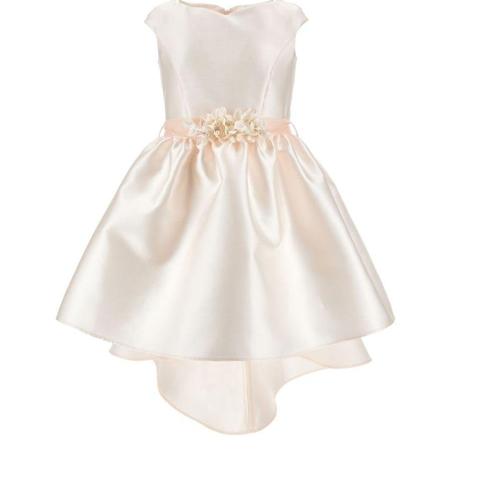 Abito per bambina Monnalisa beige con dettaglio con fiocco - Rubino Kids