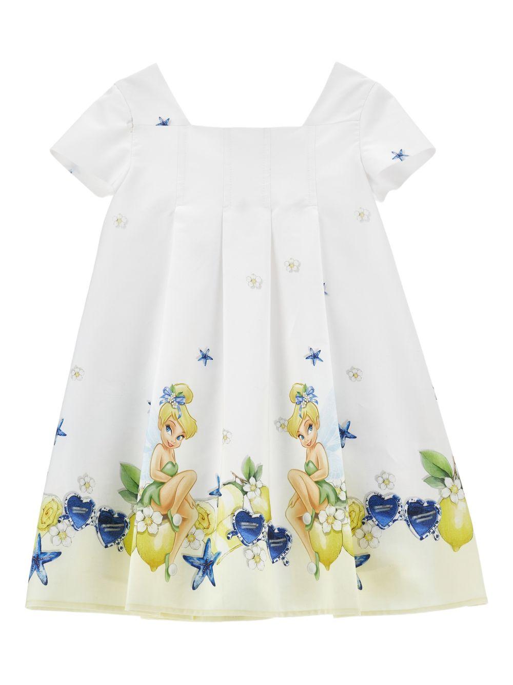 Abito per bambina Monnalisa bianco con scollo quadrato - Rubino Kids