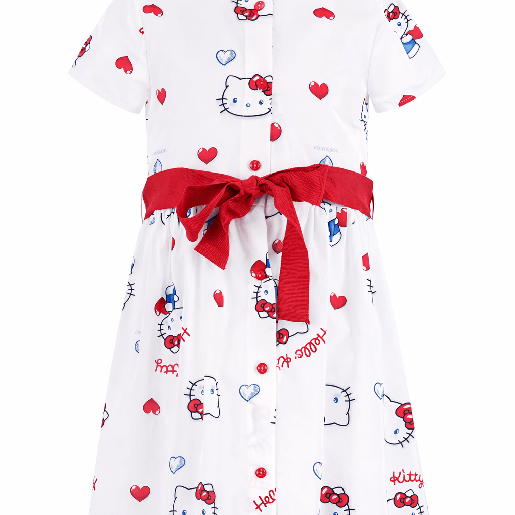 Abito per bambina Monnalisa multicolor con stampa grafica all - over - Rubino Kids