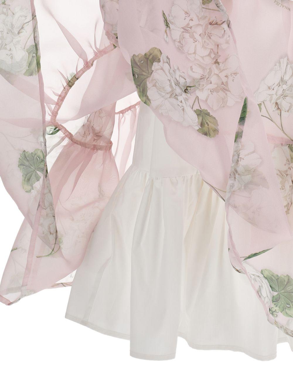 Abito per bambina Monnalisa rosa con stampa a fiori - Rubino Kids