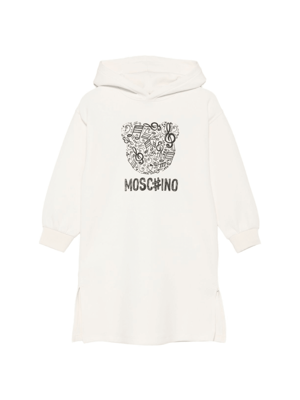 Abito per bambina Moschino Kids bianco con cappuccio - Rubino Kids