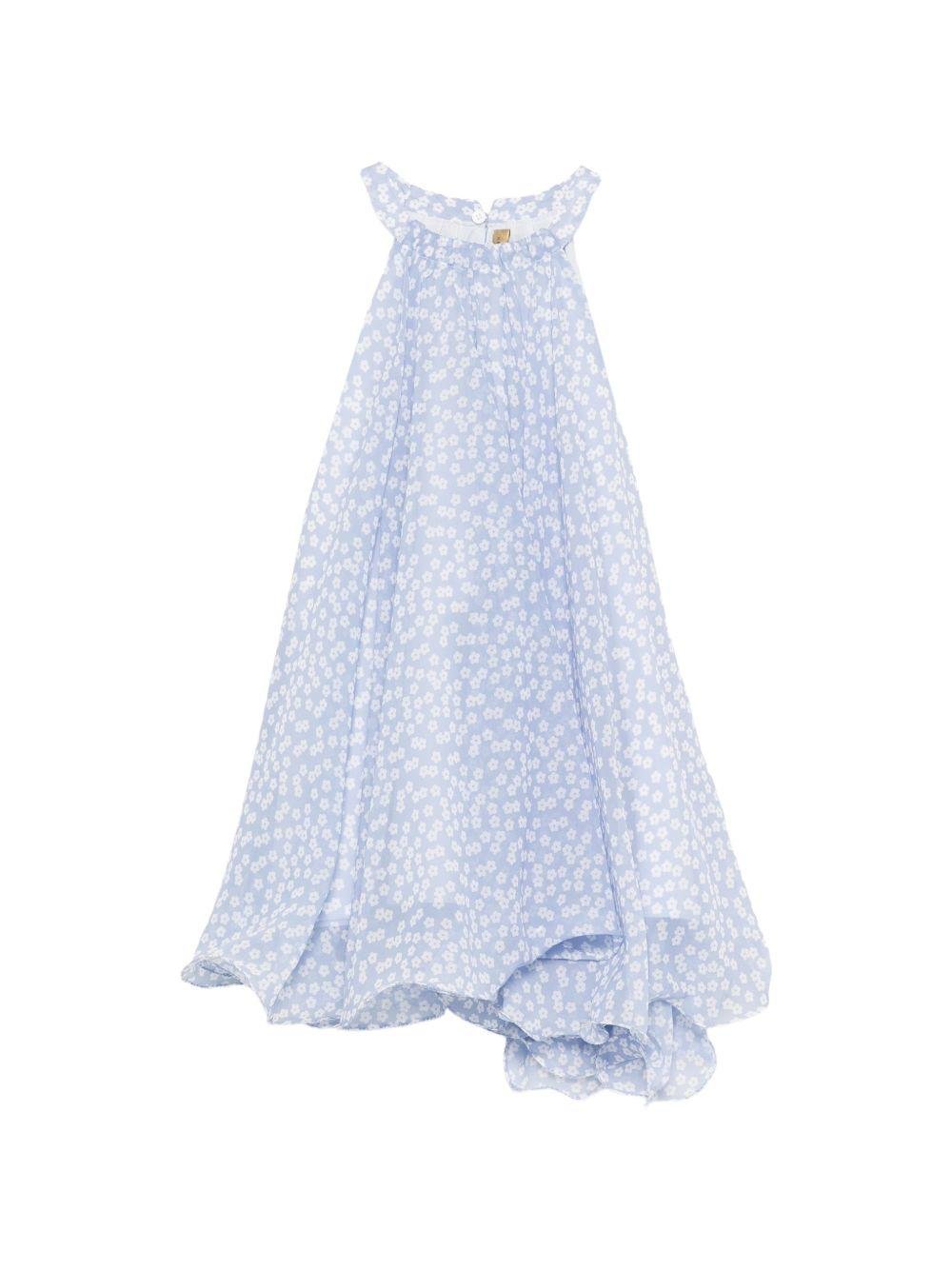 Abito per bambina Stella McCartney Kids azzurro con stampa floreale all - over - Rubino Kids