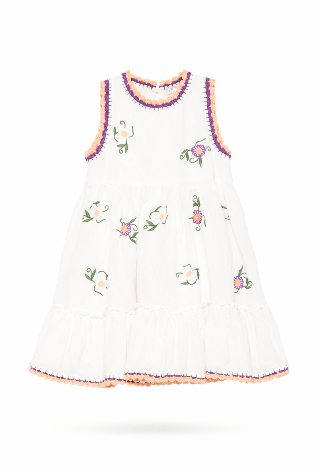 Abito per bambina Stella McCartney Kids bianco con fiori ricamati - Rubino Kids