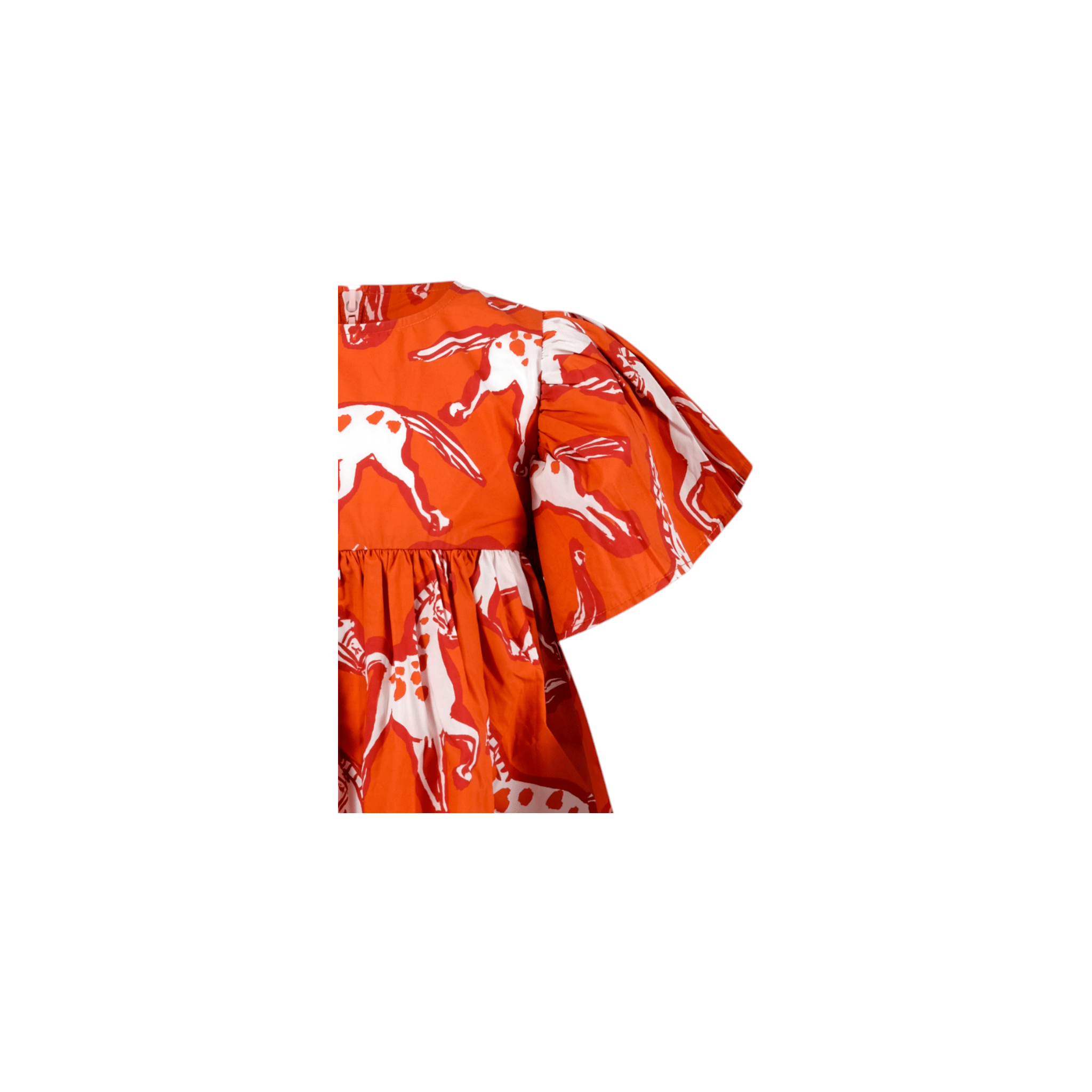 Abito per bambina Stella McCartney Kids rosso con stampa cavalli all - over - Rubino Kids