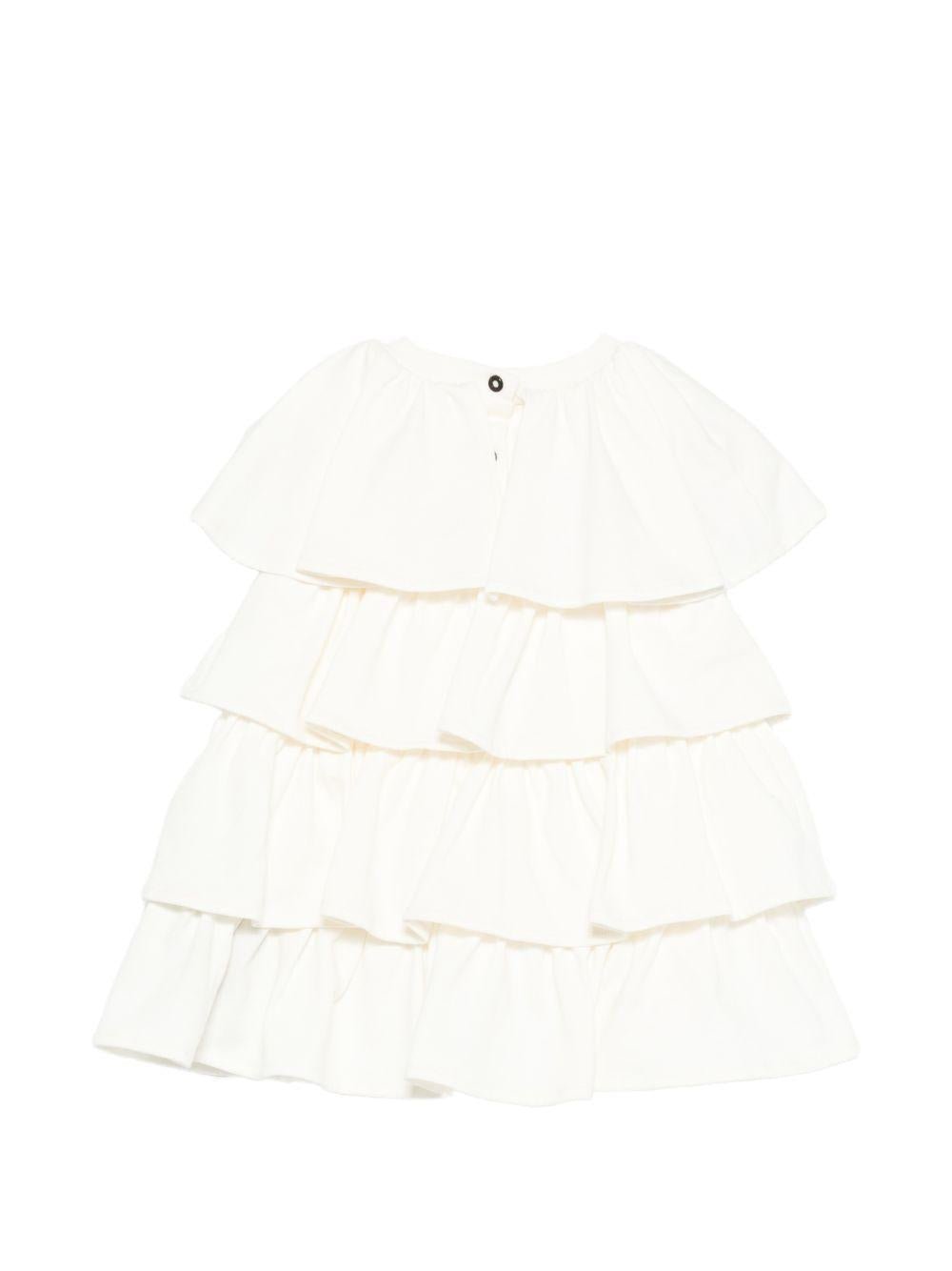 Abito per neonata Balmain Kids bianco con design a più strati - Rubino Kids