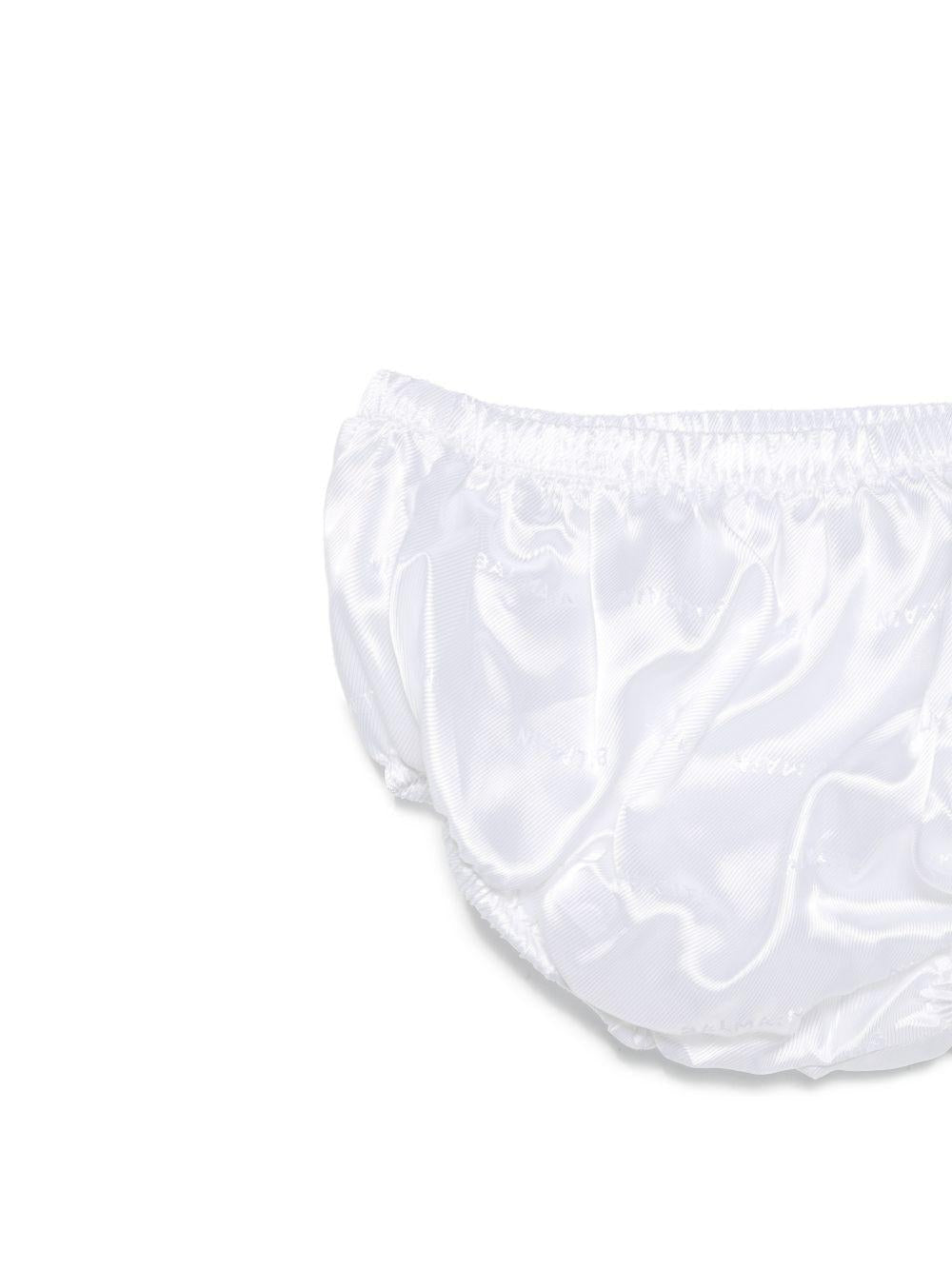 Abito per neonata Balmain Kids bianco con dettagli arricciati - Rubino Kids