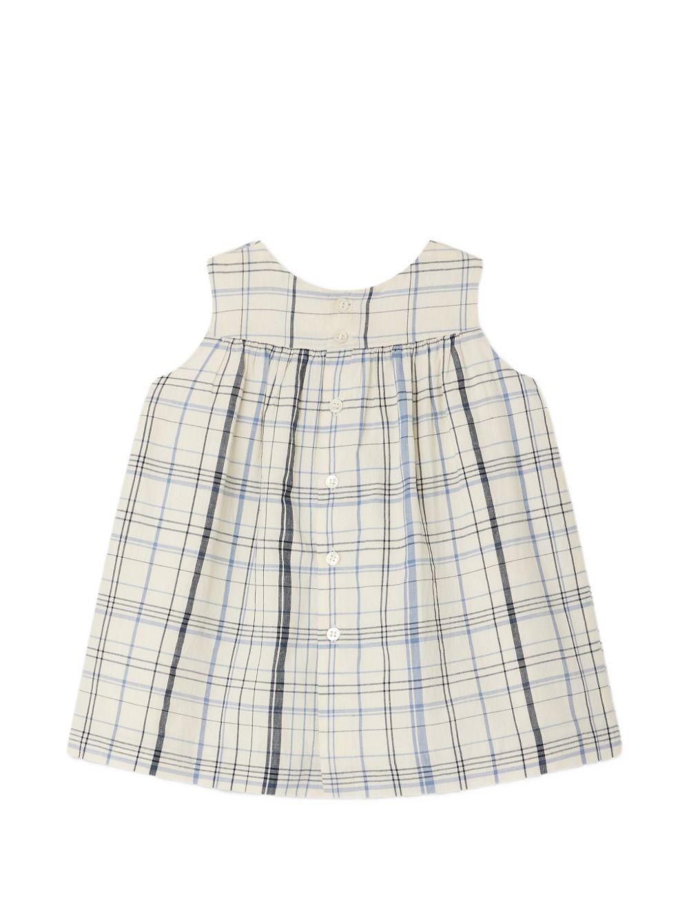 Abito per neonata Bonpoint beige con motivo a quadri - Rubino Kids