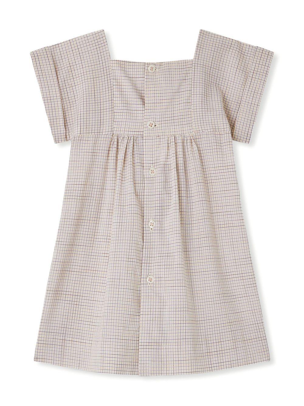Abito per neonata Bonpoint Pais beige con motivo a quadri - Rubino Kids
