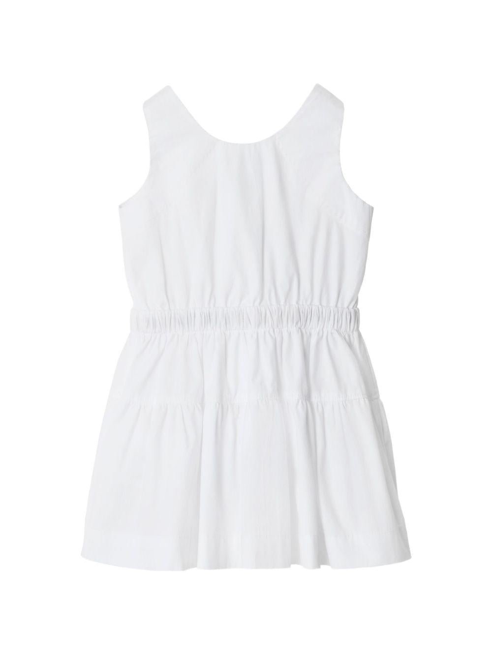 Abito per neonata Burberry Kids bianco con inserti con motivo Vintage Check - Rubino Kids