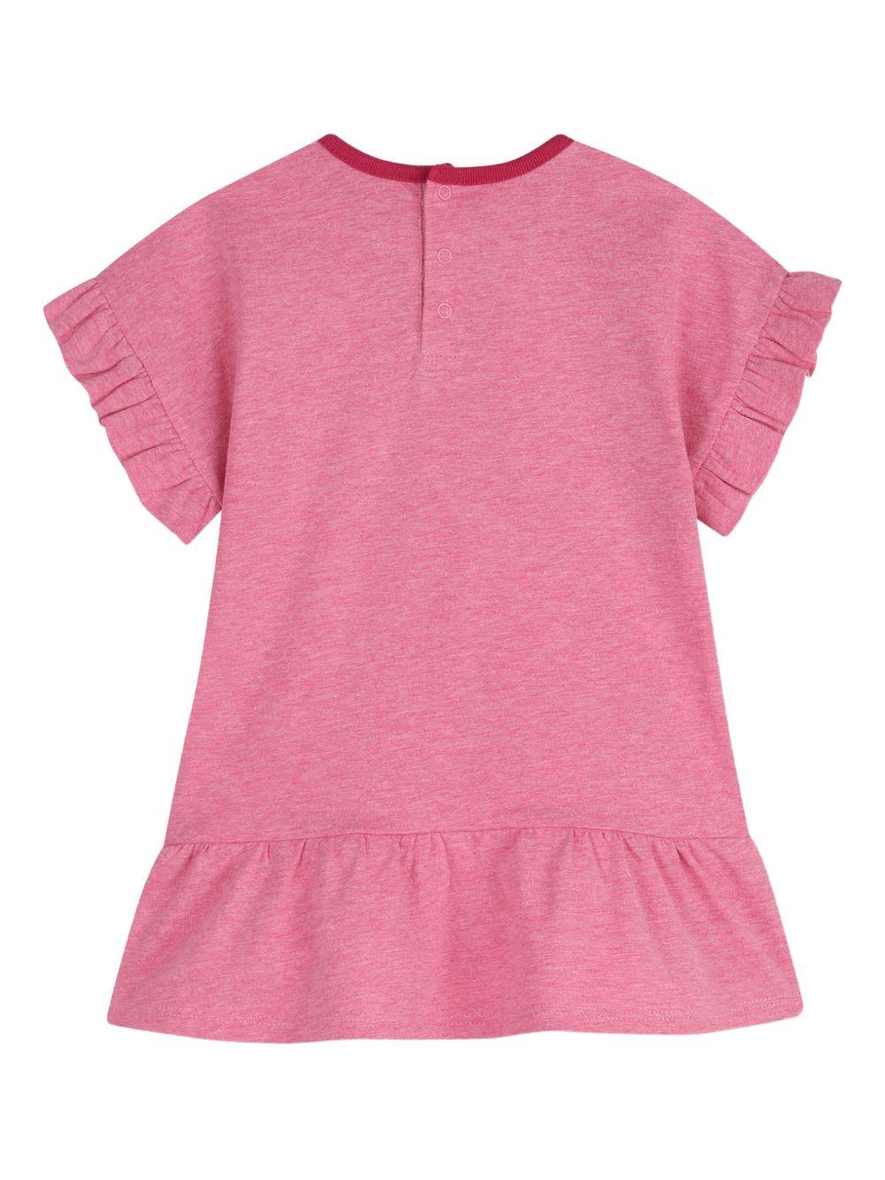 Abito per neonata Chloé Kids rosa con dettagli con ruches - Rubino Kids