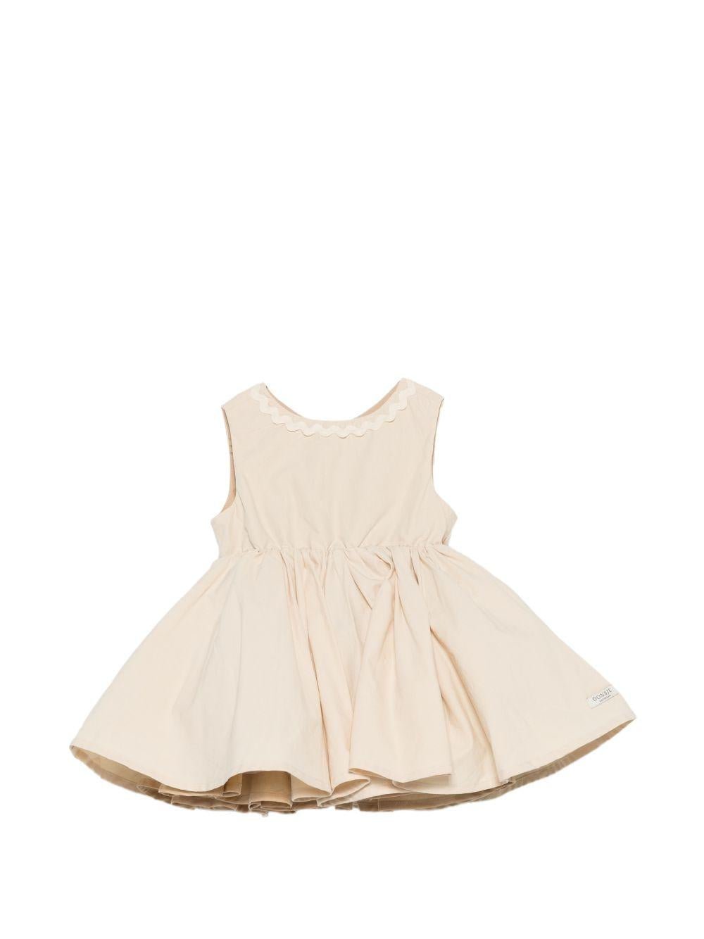 Abito per neonata Donsje beige con gonna a trapezio - Rubino Kids