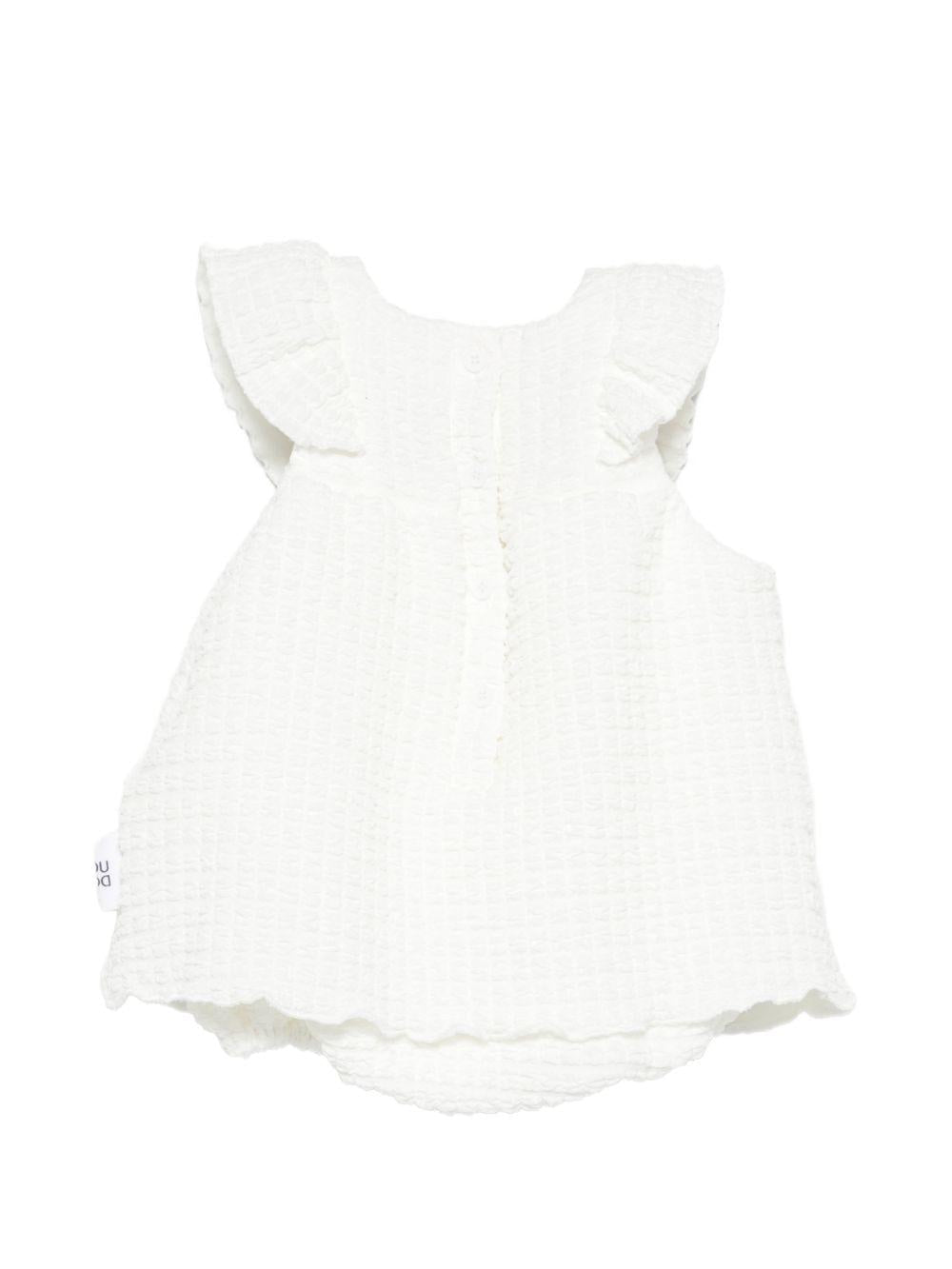 Abito per neonata Douuod Kids bianco con dettagli arricciati - Rubino Kids