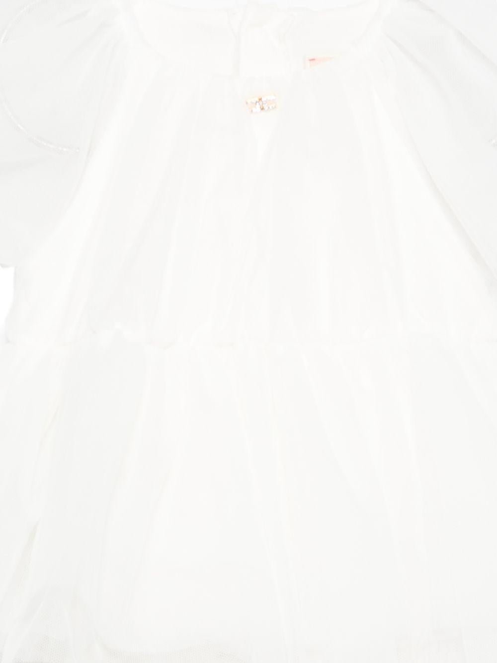 Abito per neonata Elisabetta Franchi bianco con decorazione con perline - Rubino Kids