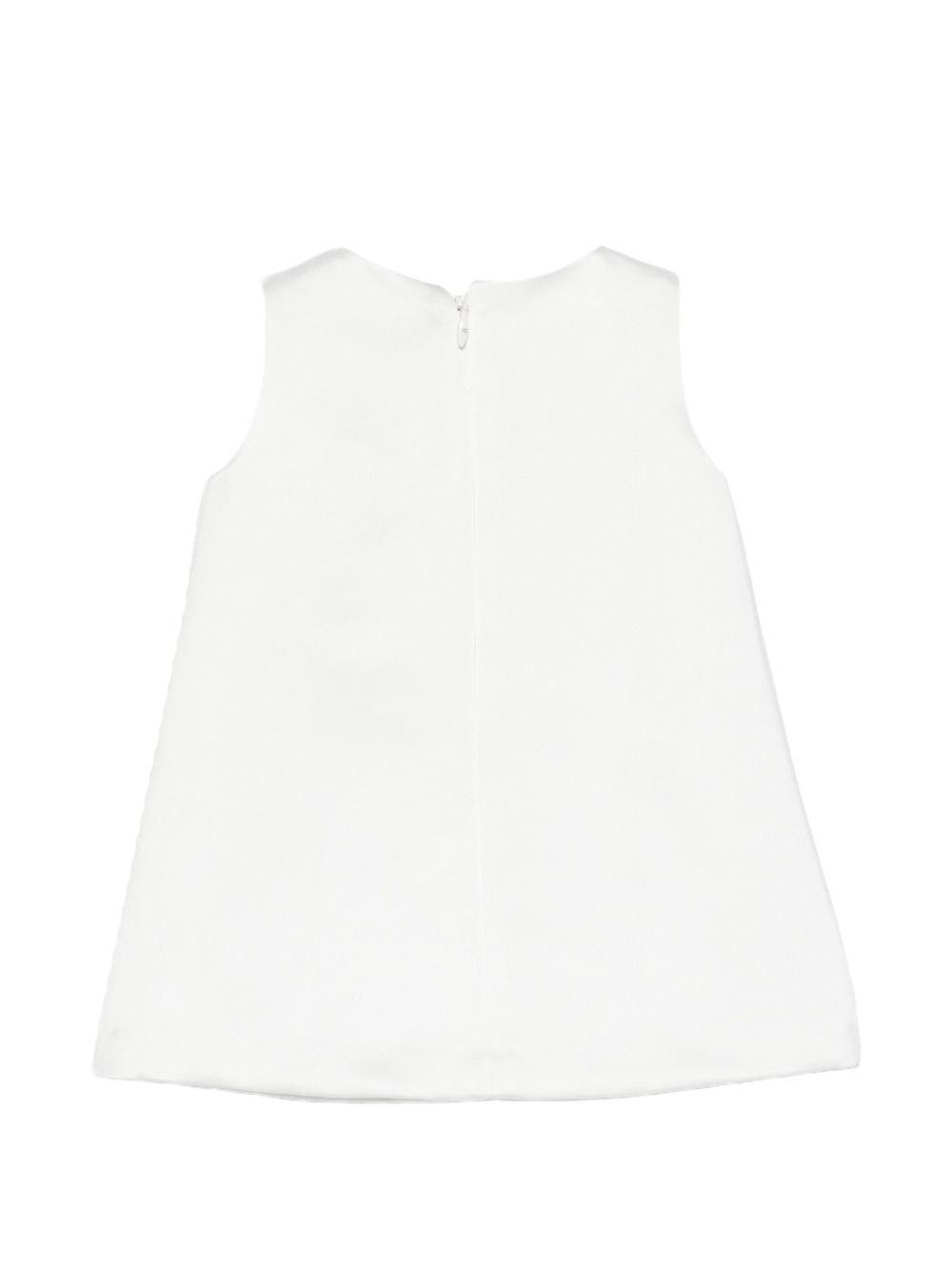 Abito per neonata Elisabetta Franchi La Mia Bambina bianco con applicazione floreale - Rubino Kids