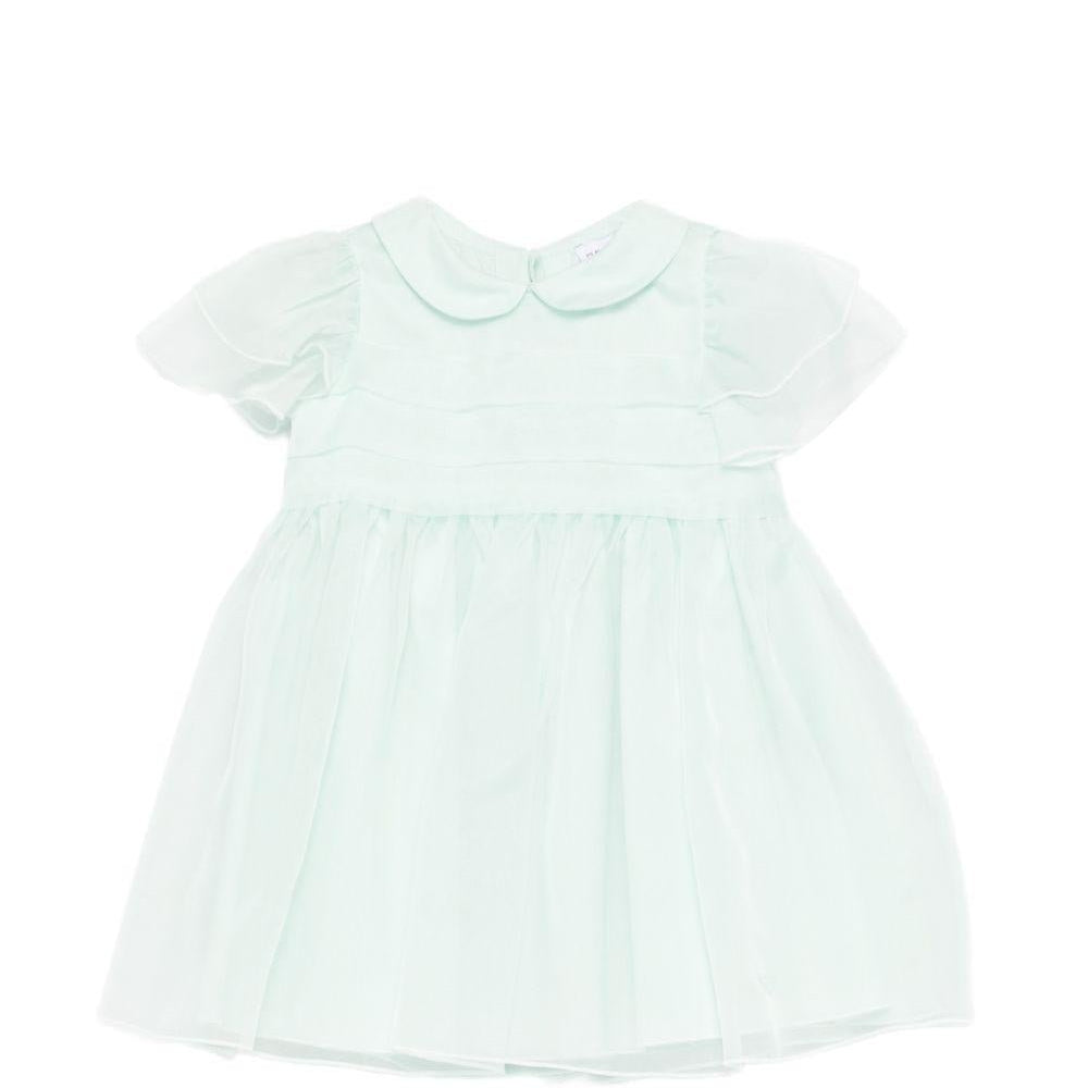 Abito per neonata Emporio Armani Kids verde con colletto alla Peter Pan - Rubino Kids