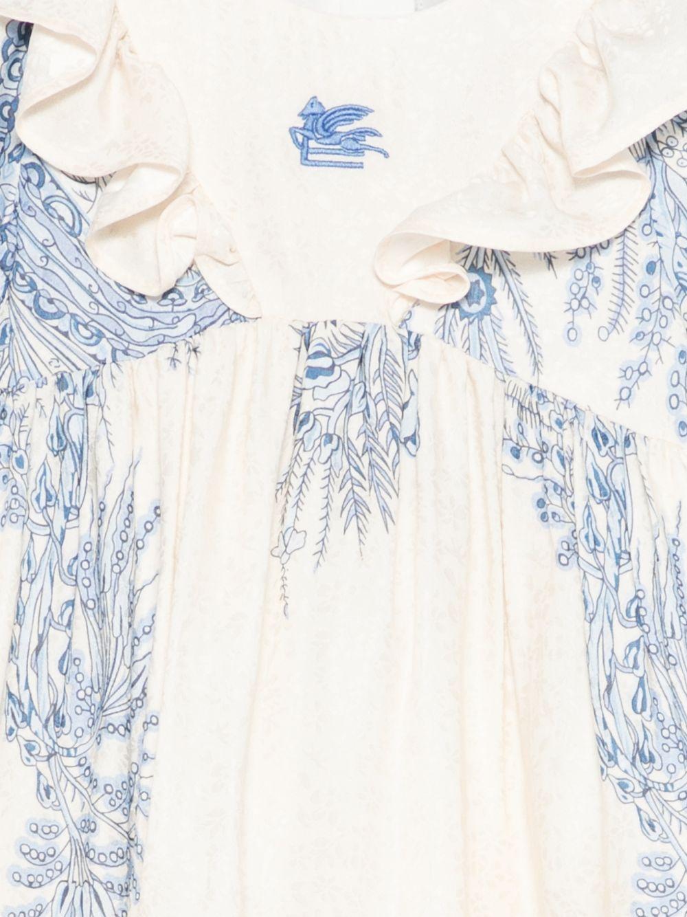 Abito per neonata Etro Kids beige con stampa paisley - Rubino Kids