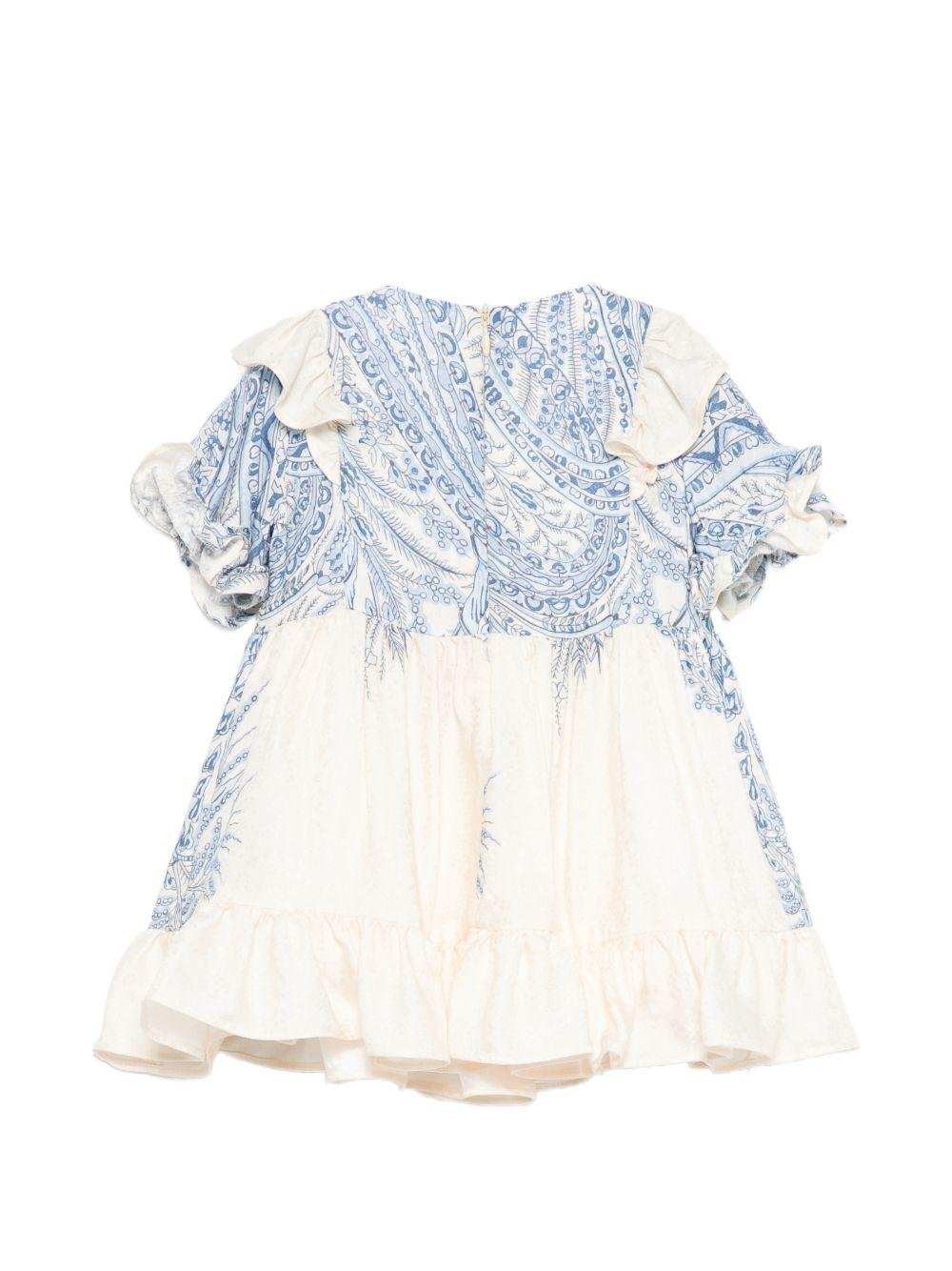Abito per neonata Etro Kids beige con stampa paisley - Rubino Kids