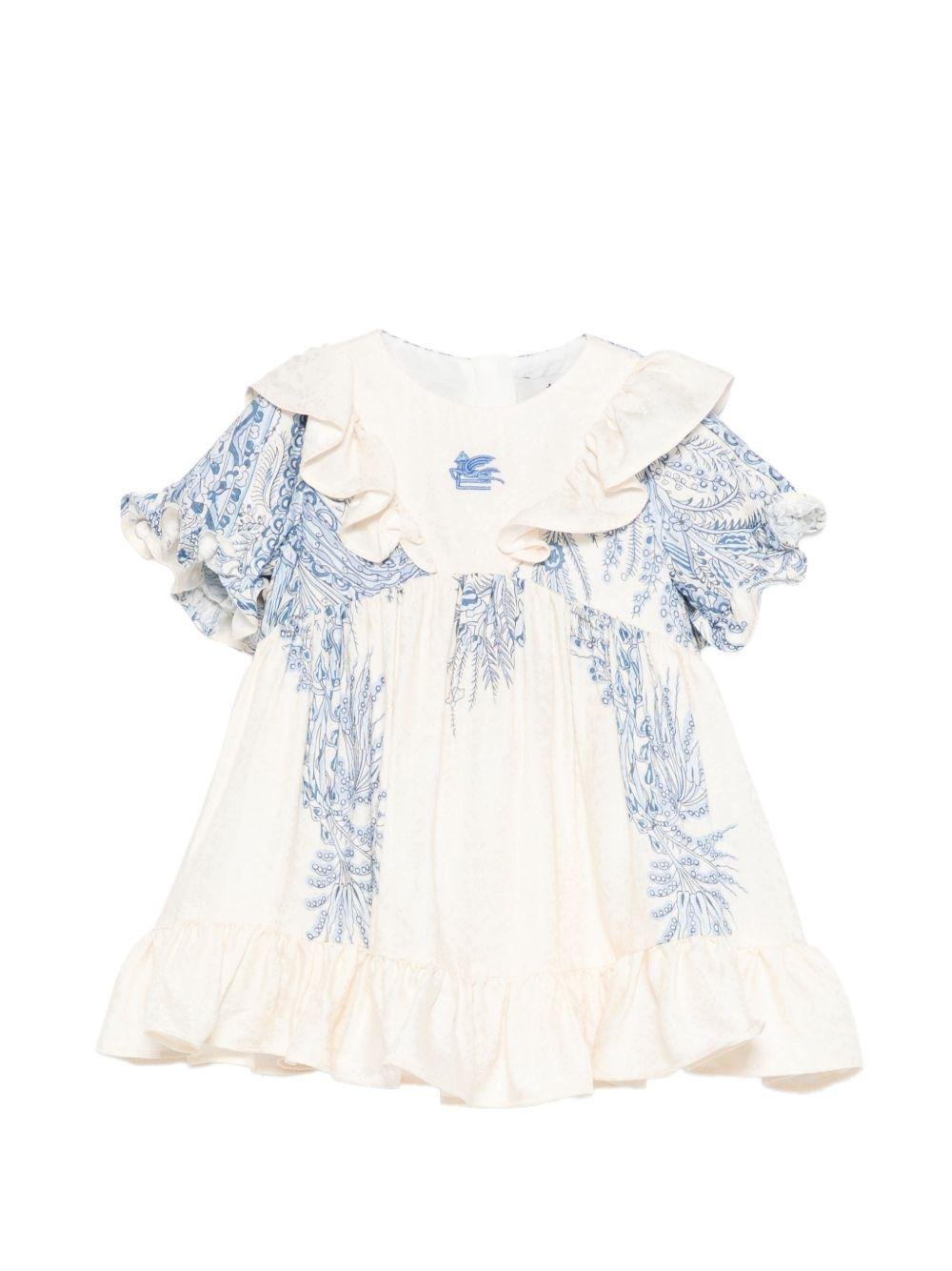 Abito per neonata Etro Kids beige con stampa paisley - Rubino Kids
