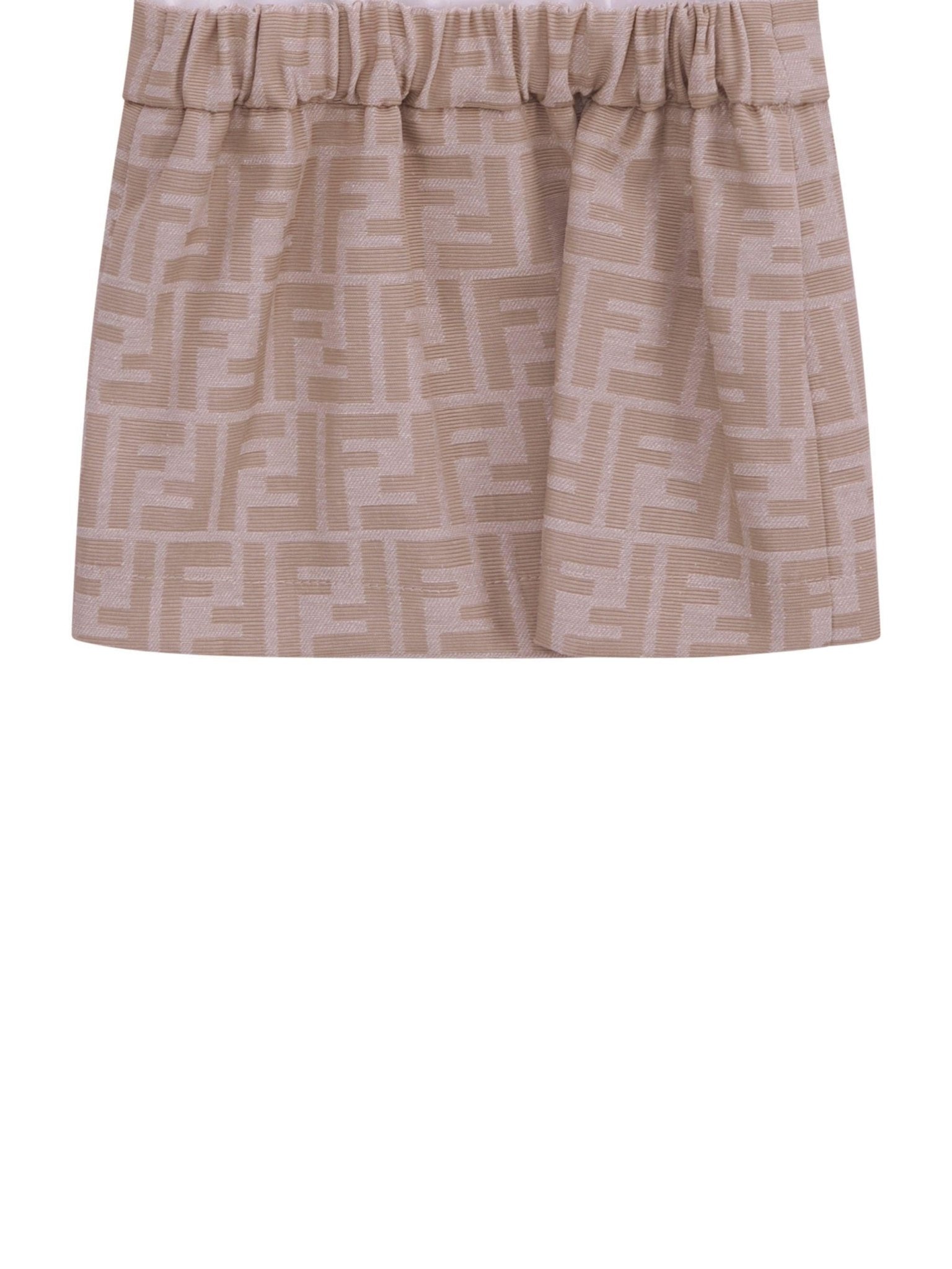 Abito per neonata Fendi Kids beige con gonna in tessuto jacquard - Rubino Kids