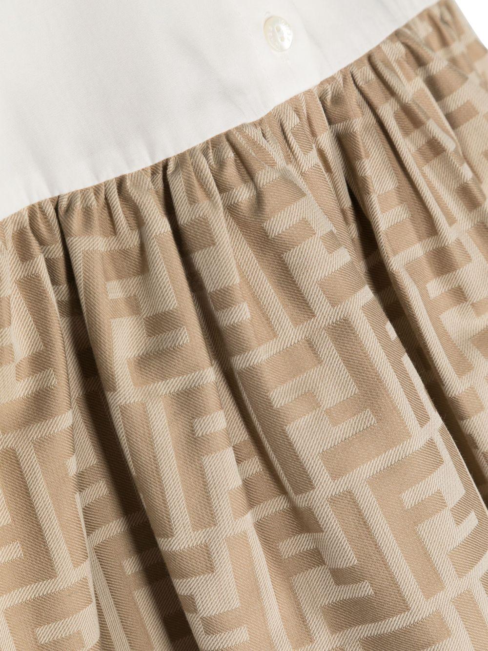 Abito per neonata Fendi Kids multicolore con motivo FF jacquard - Rubino Kids