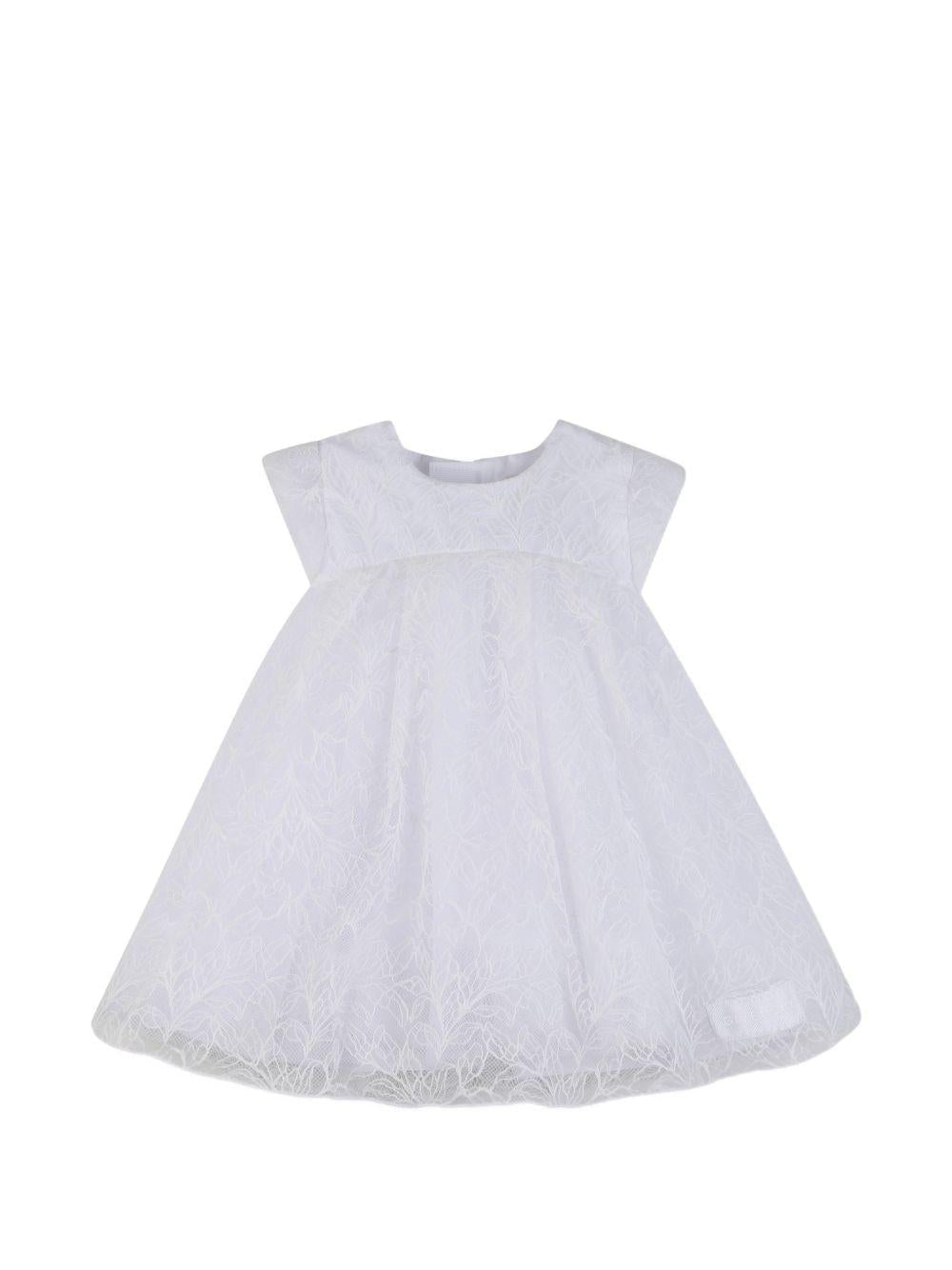 Abito per neonata Givenchy Kids bianco con ricamo floreale - Rubino Kids