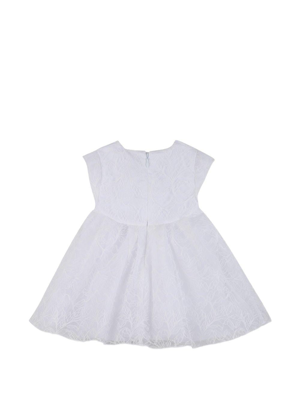 Abito per neonata Givenchy Kids bianco con ricamo floreale - Rubino Kids