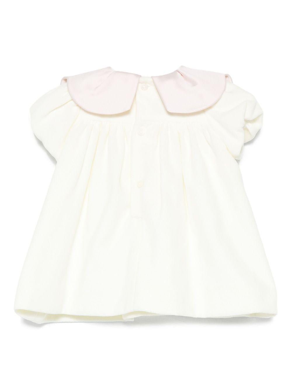 Abito per neonata La Stupenderia bianco con colletto arricciato - Rubino Kids