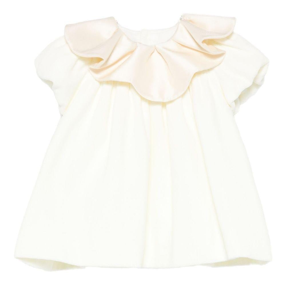 Abito per neonata La Stupenderia bianco con colletto arricciato - Rubino Kids
