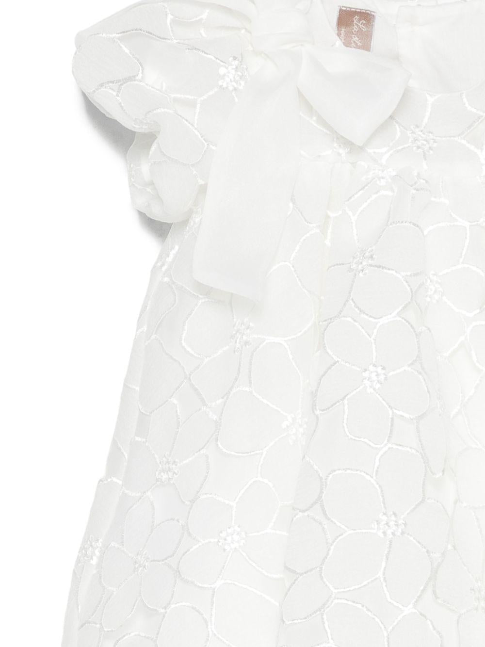 Abito per neonata La Stupenderia bianco con dettaglio fiocco - Rubino Kids