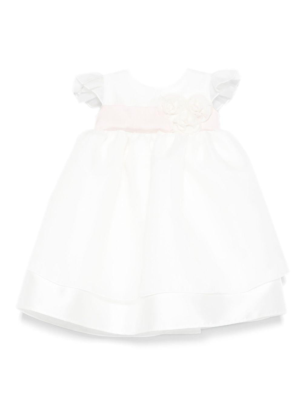 Abito per neonata La Stupenderia bianco con dettaglio fiore - Rubino Kids