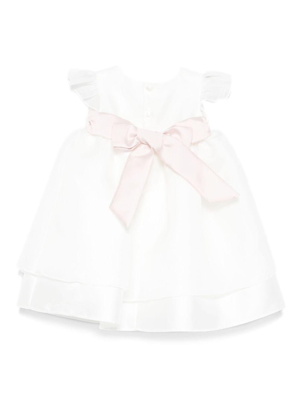 Abito per neonata La Stupenderia bianco con dettaglio fiore - Rubino Kids