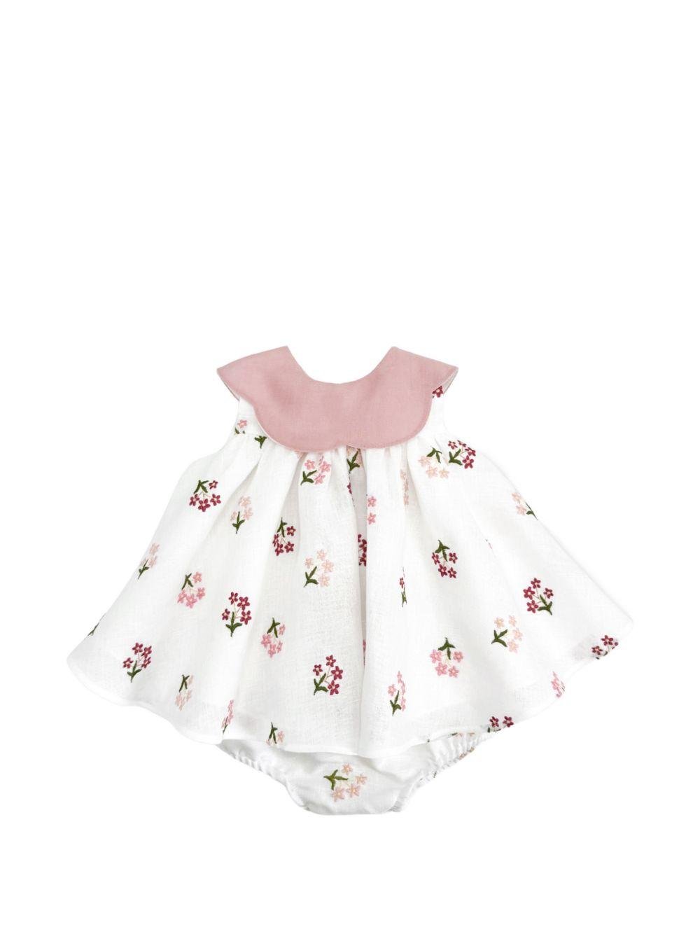 Abito per neonata La Stupenderia bianco con motivo floreale - Rubino Kids