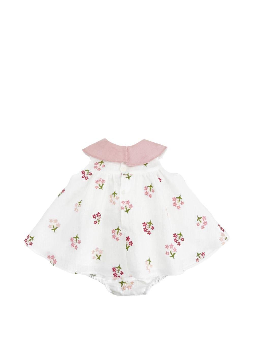 Abito per neonata La Stupenderia bianco con motivo floreale - Rubino Kids