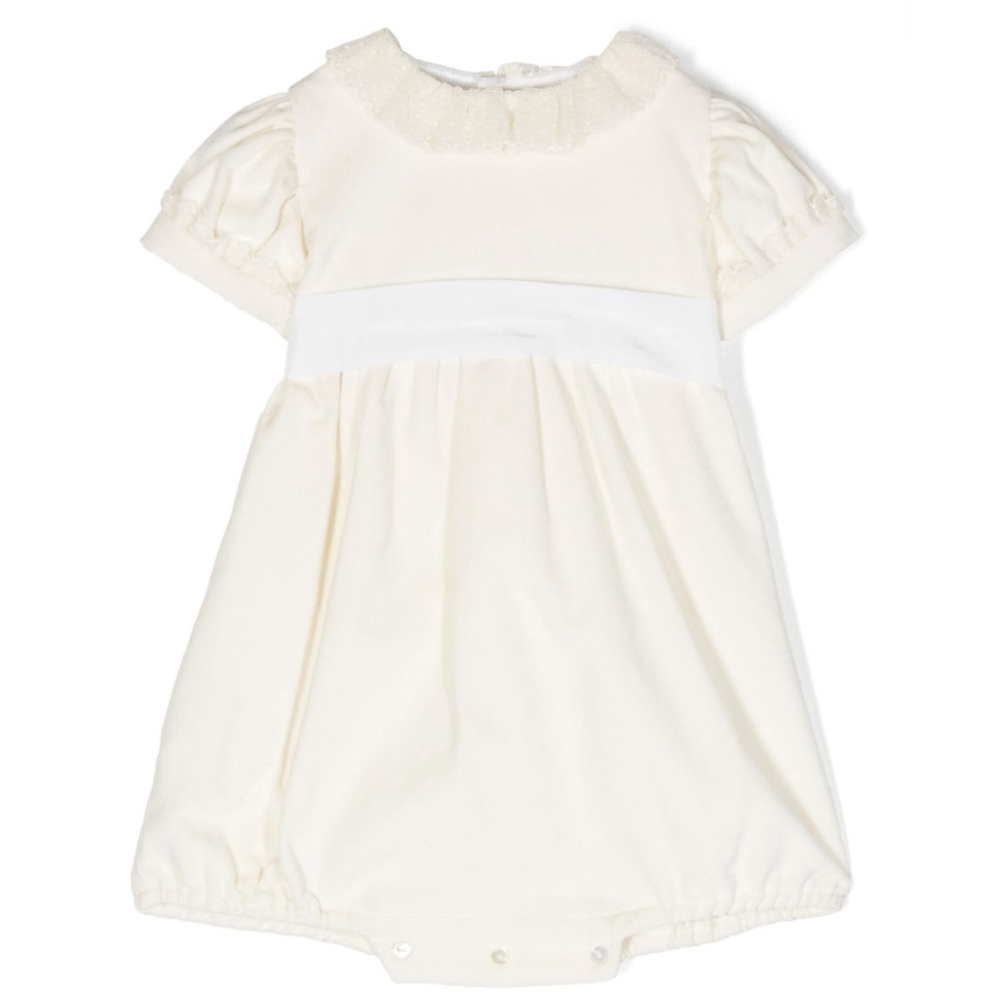 Abito per neonata Mariella Ferrari bianco svasato con cintura - Rubino Kids
