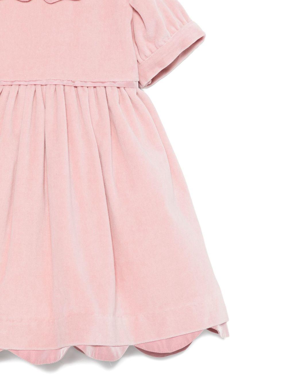 Abito per neonata Mariella Ferrari rosa con fiocco in velluto - Rubino Kids