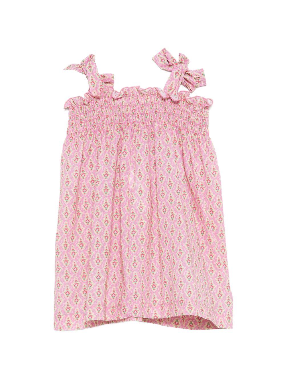 Abito per neonata Mariella Ferrari rosa con stampa floreale all - over - Rubino Kids