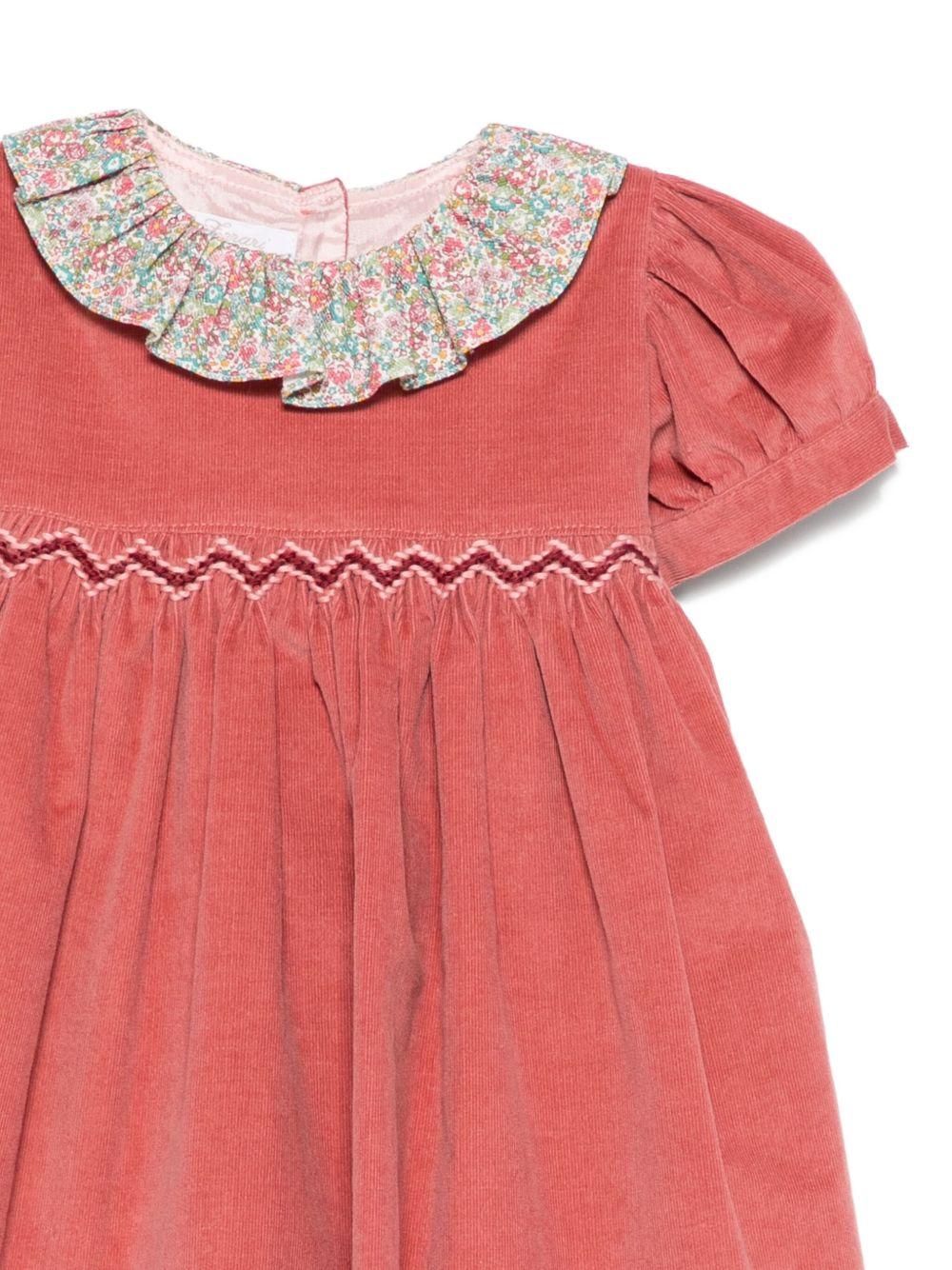 Abito per neonata Mariella Ferrari rosso con colletto con stampa floreale - Rubino Kids