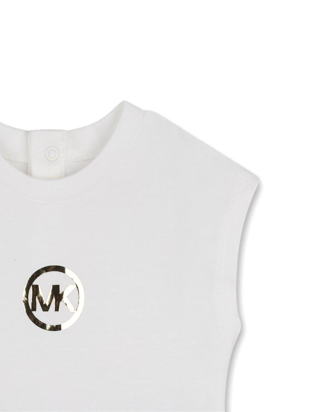 Abito per neonata Michael Kors Kids bianco e blu con stampa grafica - Rubino Kids