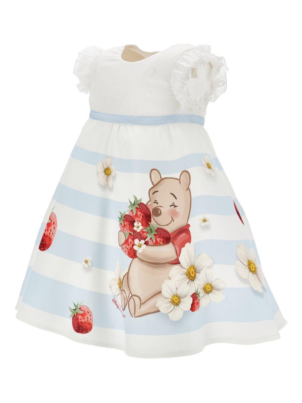 Abito per neonata Monnalisa bianco con design a righe - Rubino Kids
