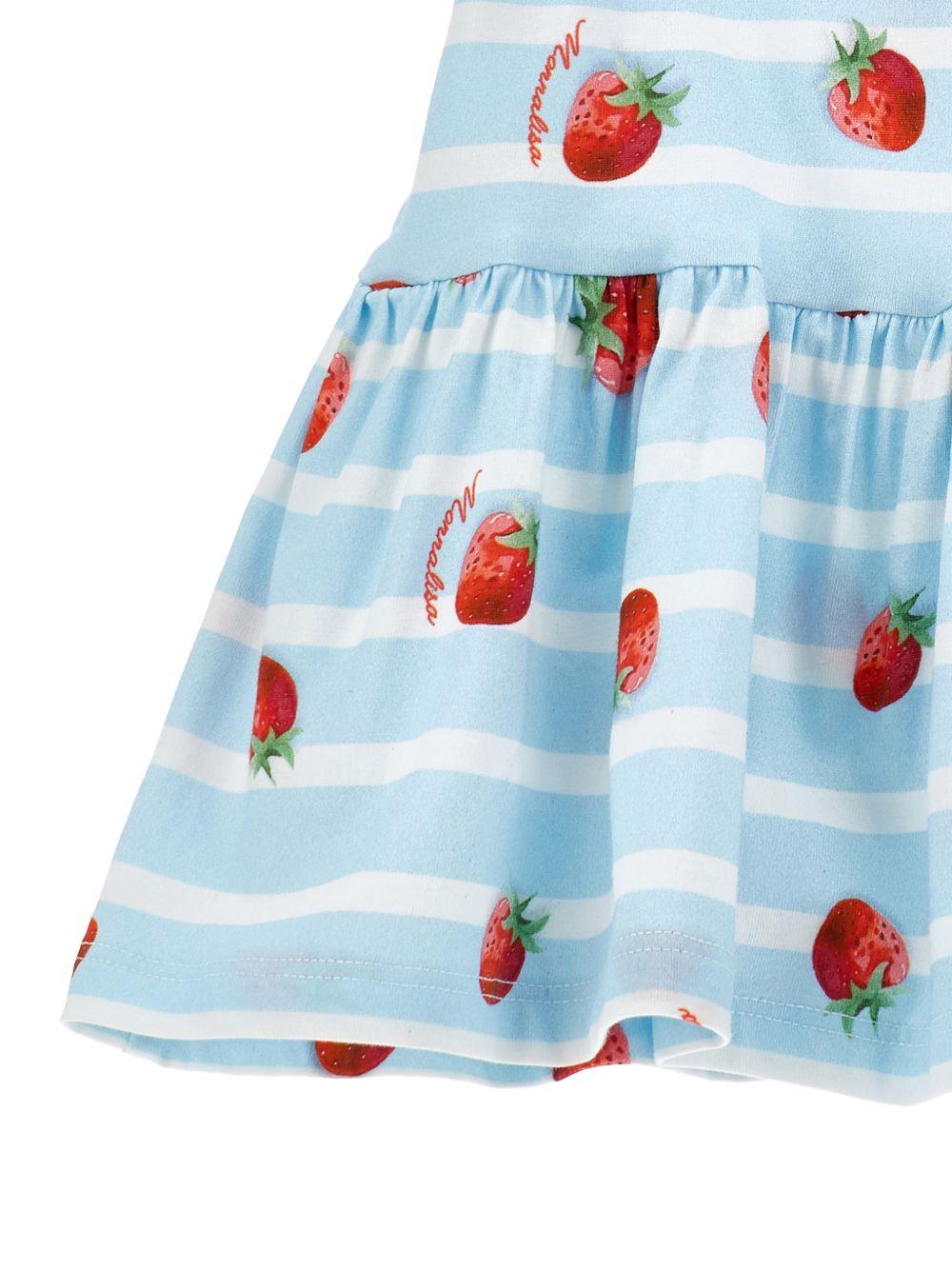 Abito per neonata Monnalisa multicolore con stampa a fragole - Rubino Kids