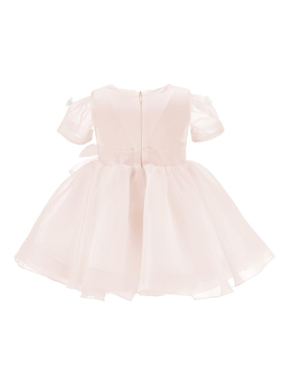 Abito per neonata Monnalisa rosa con dettaglio con fiocco - Rubino Kids