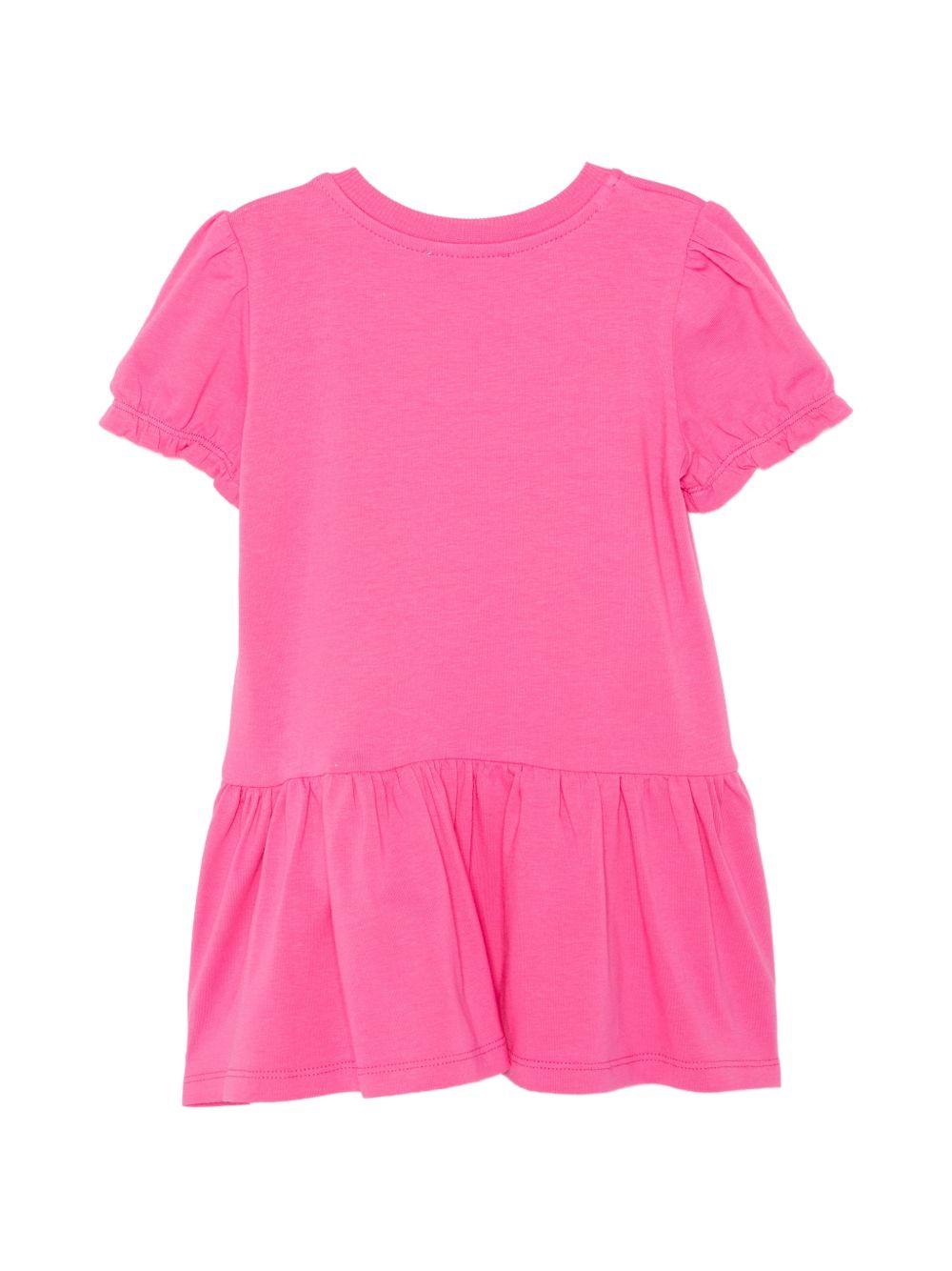 Abito per neonata Moschino Kids rosa con dettagli arricciati - Rubino Kids