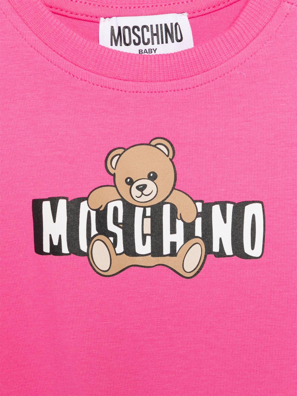 Abito per neonata Moschino Kids rosa con dettagli arricciati - Rubino Kids