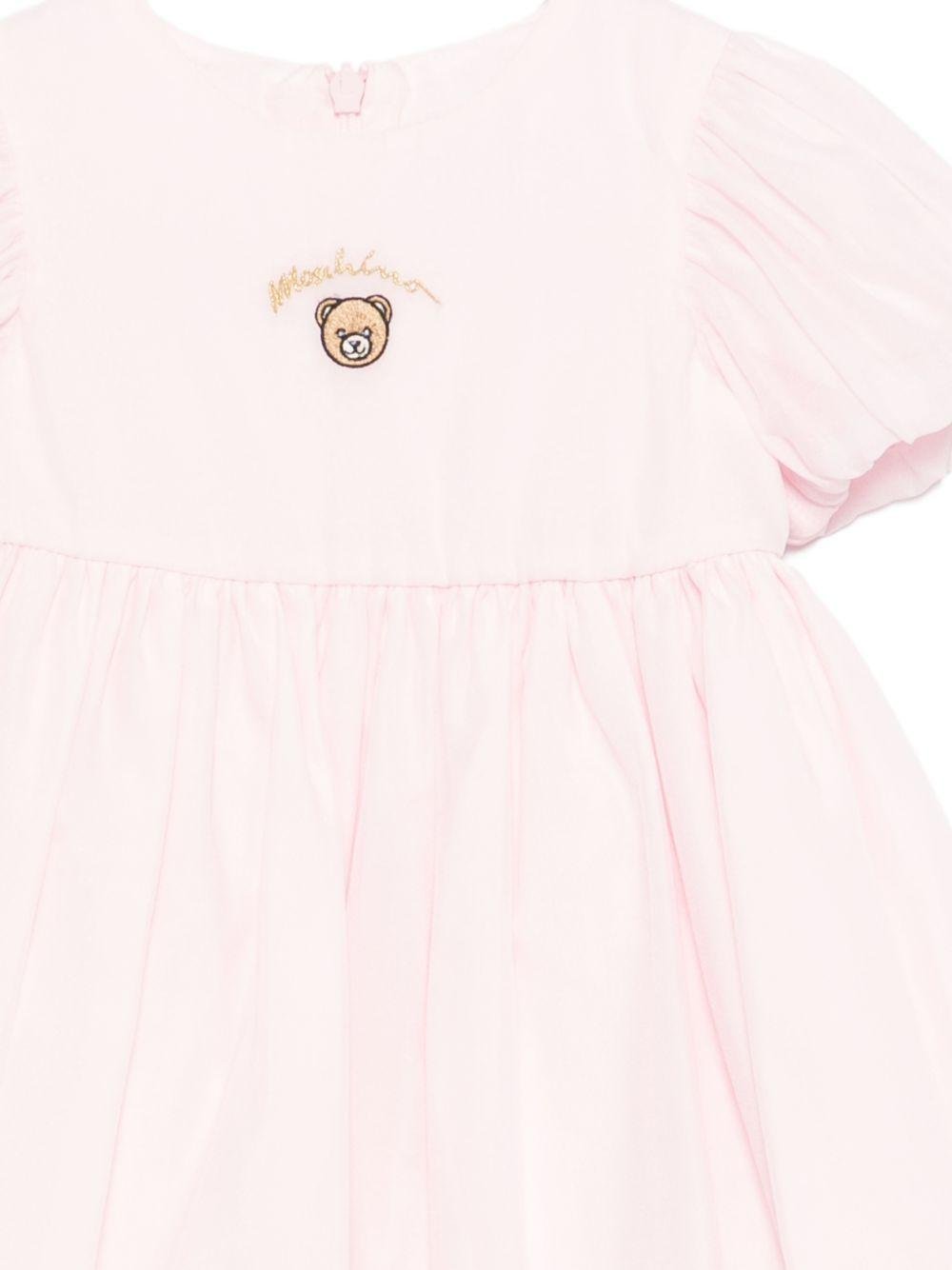 Abito per neonata Moschino Kids rosa con maniche a palloncino - Rubino Kids