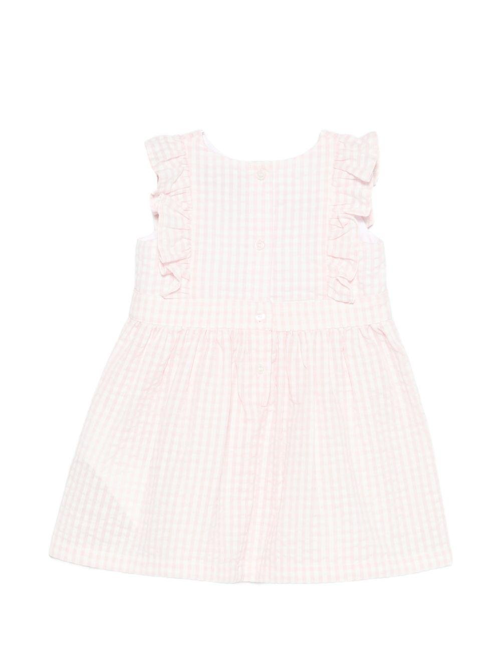 Abito per neonata Moschino Kids rosa con motivo a quadri - Rubino Kids