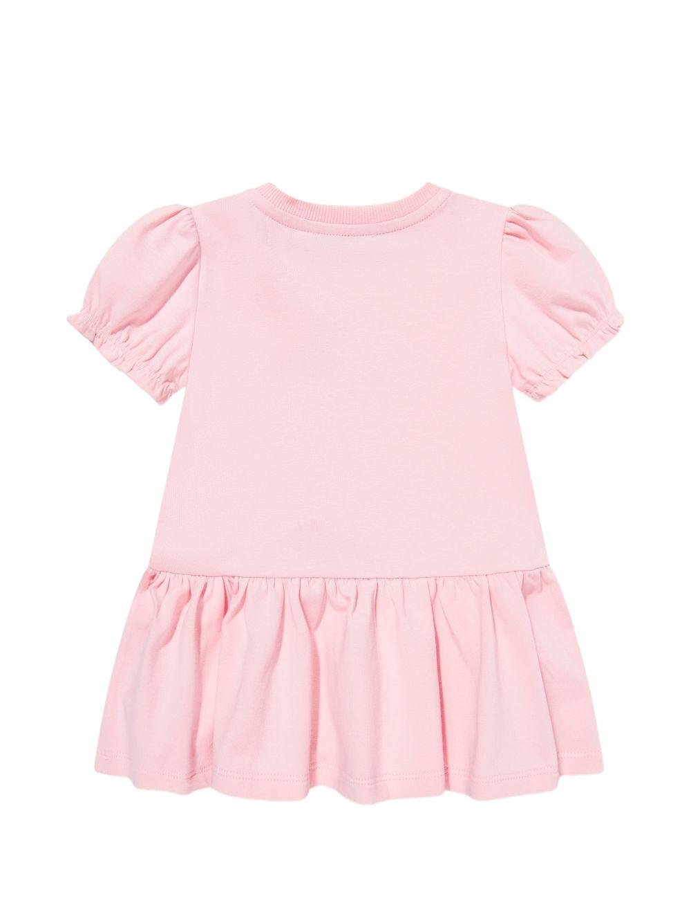 Abito per neonata Moschino Kids rosa con stampa Teddy Bear - Rubino Kids