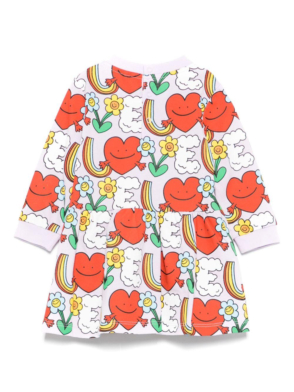 Abito per neonata Stella McCartney Kids lilla con stampa grafica - Rubino Kids