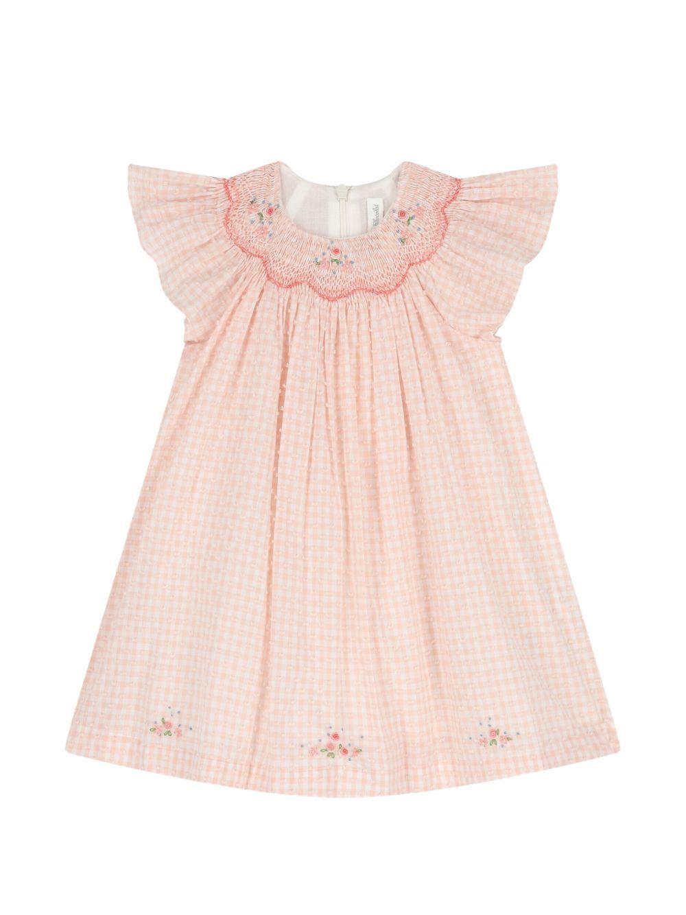 Abito per neonata Tartine et Chocolat rosa con motivo a quadri - Rubino Kids