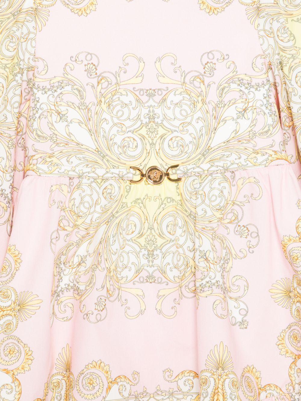 Abito per neonata Versace Kids rosa con dettaglio fibbia dorata - Rubino Kids